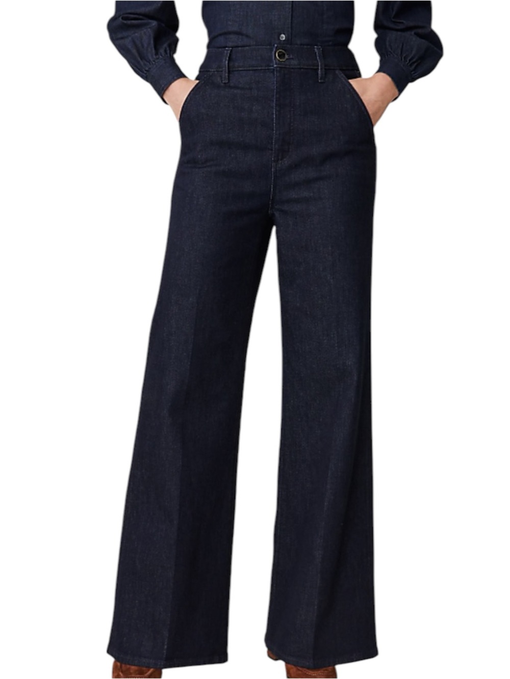 Ann Taylor Denim Trouser Jeans Size 18 High Rise Dark Wash Perfect Pocketing NWT